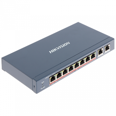 Retelistica - Switch 8 porturi PoE+, 2 porturi uplink - HIKVISION DS-3E0310HP-E