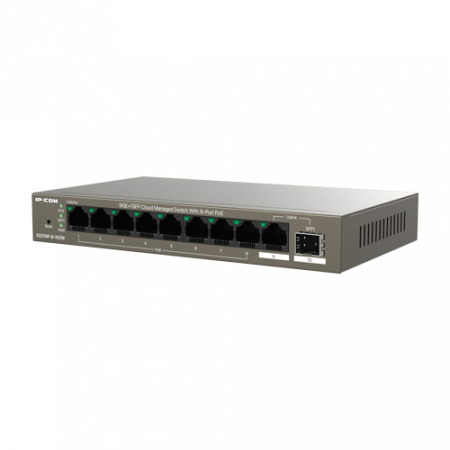 Switch 8 porturi PoE Gigabit, uplink 1 x RJ45 + 1 x SFP Gigabit, 92W, Cloud Management - IP-COM G2210P-8-102W [1]
