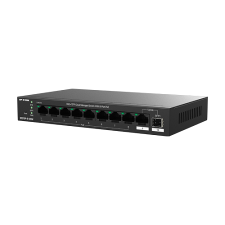Switch-uri PoE - Switch 8 x RJ45 1G PoE, 1 x SFP 1G, 1 x RJ45 1G, 120W, Cloud Management - IP-COM G2210P-8-120W