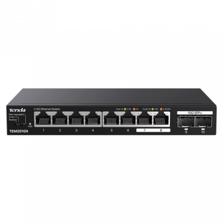 Switch-uri de retea - Switch 8 x RJ45 2.5G, 2 x SFP+ 10G - TENDA TND-TEM2010X