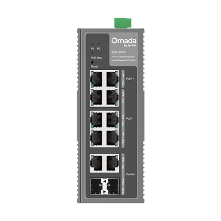 Switch industrial 8 x RJ45 1G PoE+/PoE++, 2 x combo SFP/RJ45 1G, Easy Managed - TP-Link Omada IES210GPP [1]
