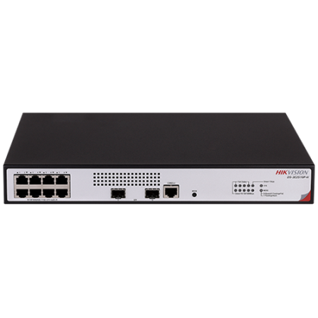 Switch-uri PoE - Switch L2+, 8 x RJ45 1G PoE 802.3af/at, 2 x SFP 1G, Management, 1U - HIKVISION DS-3E2510P-H