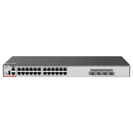 Switch-uri PoE - Switch L3, 24 x RJ45 5G PoE++ (90W), 4 x SFP28 25G, Cloud Management - Ruijie RG-CS86-24MG4VS-UP