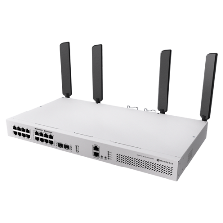Switch-uri PoE - Switch L3, Wi-Fi 6 Dual-Band, 8 x RJ45 1G PoE, 8 x RJ45 1G, 2 x SFP+ 10G, 2 x AC, 1U - MikroTik CRS418-8P-8G-2S+5axQ2axQ-RM