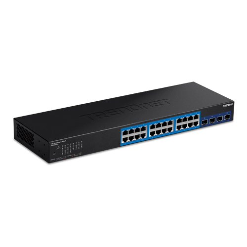 Switch-uri de retea - Switch Web Smart Management 24 porturi Gigabit, 4 porturi SFP+ 10G - TRENDnet TEG-30284