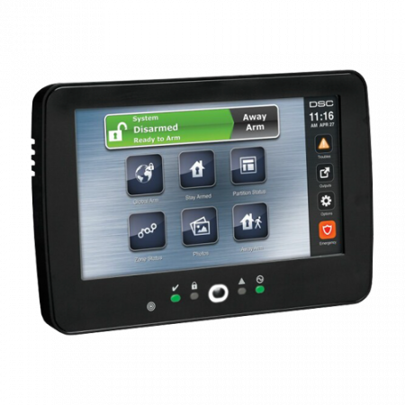 Tastaturi efractie - Tastatura touch screen color 7', 128 zone, cititor proximitate, negru, EN/RO, SERIA NEO - DSC HS2TCHPBLKEE1