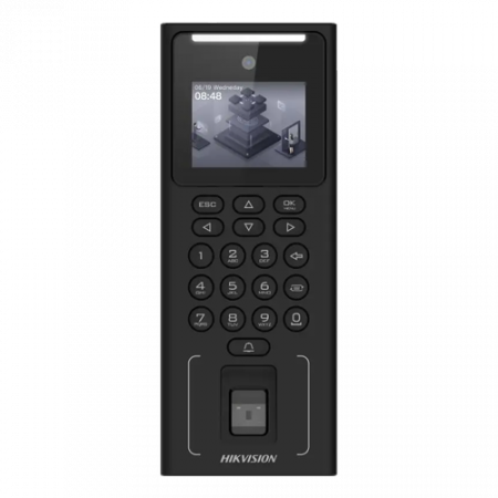 Terminal standalone control acces cu Recunoastere faciala, Amprenta, Card M1 si PIN, camera 2MP, ecran LCD 2.4 inch - HIKVISION DS-K1T321MFWX [1]