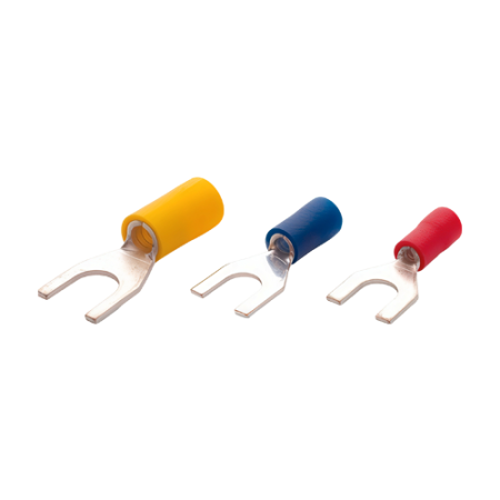 Organizatoare si accesorii - Terminale izolate de tip furca, sectiune transversala 4.0-6.0mm, M5, 100buc/set PCK-506