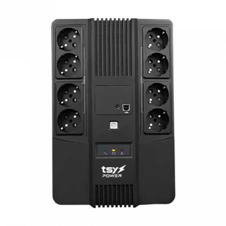 Surse de alimentare si UPS - UPS TSY Power, 1000VA/600W, LED, AVR-repornire automata, Management, 8 x Schuko, 2 x RJ45, 1 X USB type B TSY-D-1K0-LED