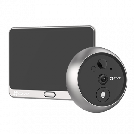 Smart Home - Vizor electronic inteligent, rezolutie 2K, detectie persoana, Ecran tactil 4.3'', audio bidirectional, Wi-Fi - EZVIZ CS-DP2-2K
