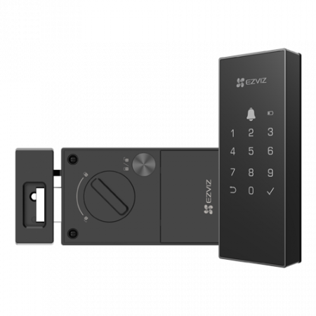 Smart Home - Yala inteligenta, Wi-Fi, sonerie incorporata, verificare status inchidere, alarma anti-furt - EZVIZ CS-DL03(WP)-Black