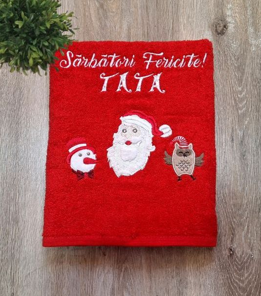 Set 2 prosoape Craciun, personalizate Mama-Tata, bumbac 100% [4]