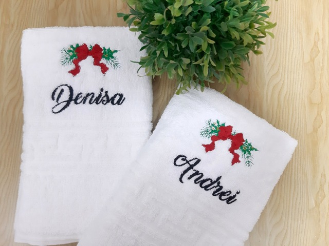 Set 2 prosoape Craciun, personalizate Nume*Fundita, bumbac 100% [2]