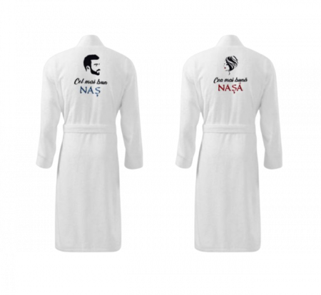 Halate - Halat hotelier alb personalizat NASI, bumbac premium