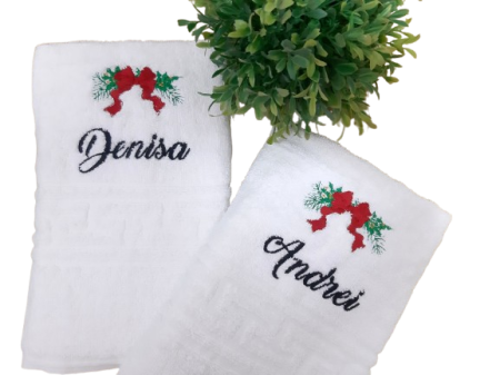 Produse Personalizate - Set 2 prosoape Craciun, personalizate Nume*Fundita, bumbac 100%
