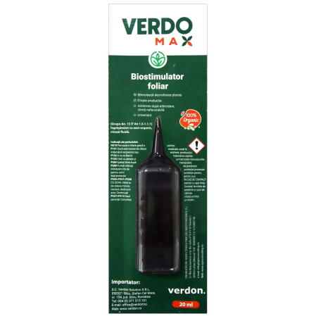 Fertilizant - Biostimulator VERDOMAX - 20 ml, Legume, Cereale, Floarea soarelui, Fructe