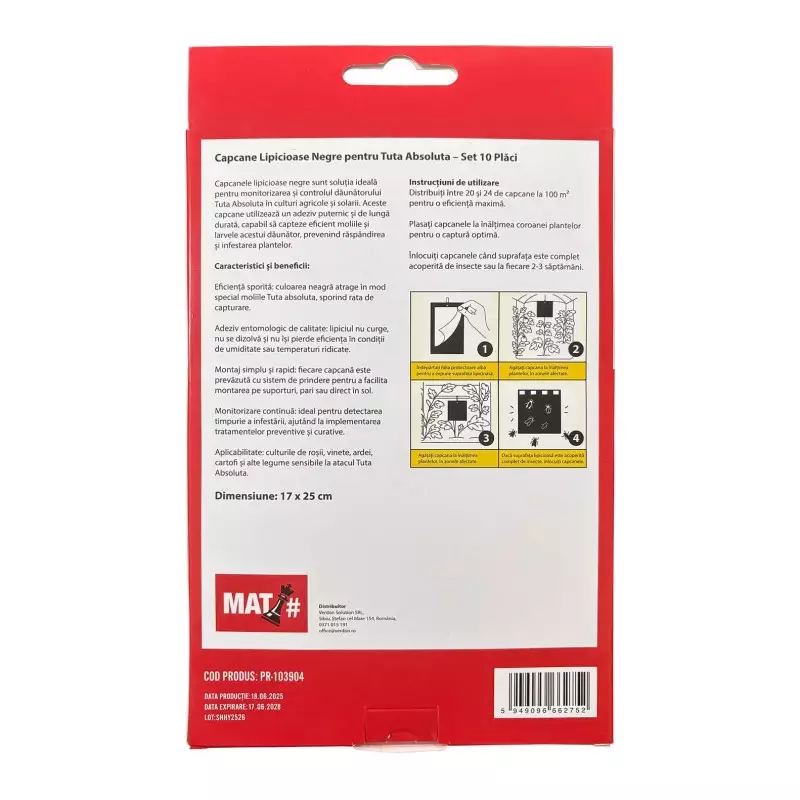 Capcane lipicioase negre MAT - set 10 placi, Tuta absoluta [1]