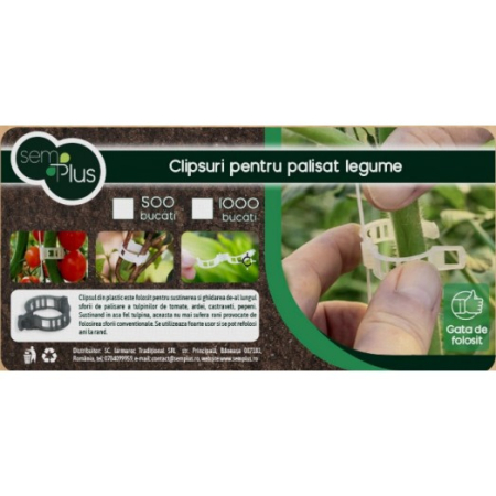 Unelte Gradinarit - Clipsuri pentru palisat legume albastre, 1000 bucati