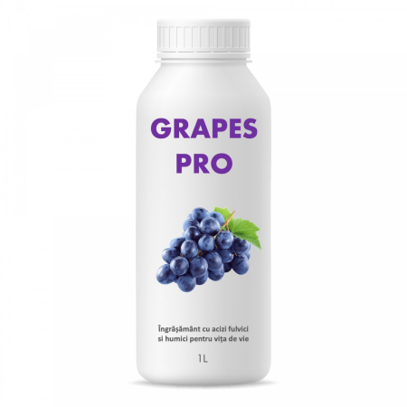 Fertilizant - Ingrasamant lichid cu humat de potasiu pentru vita de vie, Grapes Pro, 1 litru