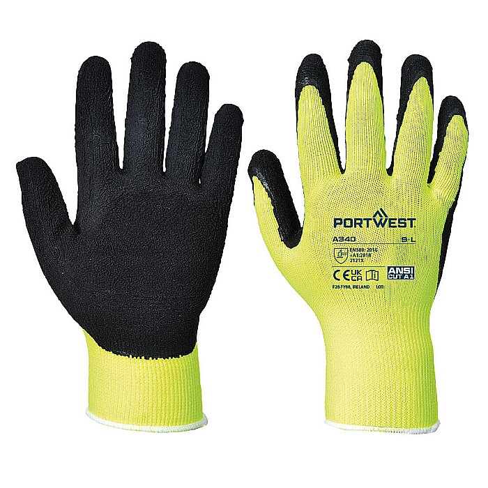 Mănuși Hi-Vis Grip - Latex, PORTWEST A340YER [1]
