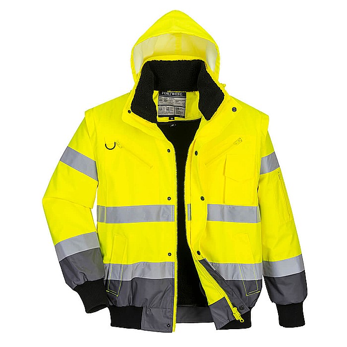 Jachetă Bomber 3 în 1 cu contrast Hi-Vis , PORTWEST C465YGY [1]