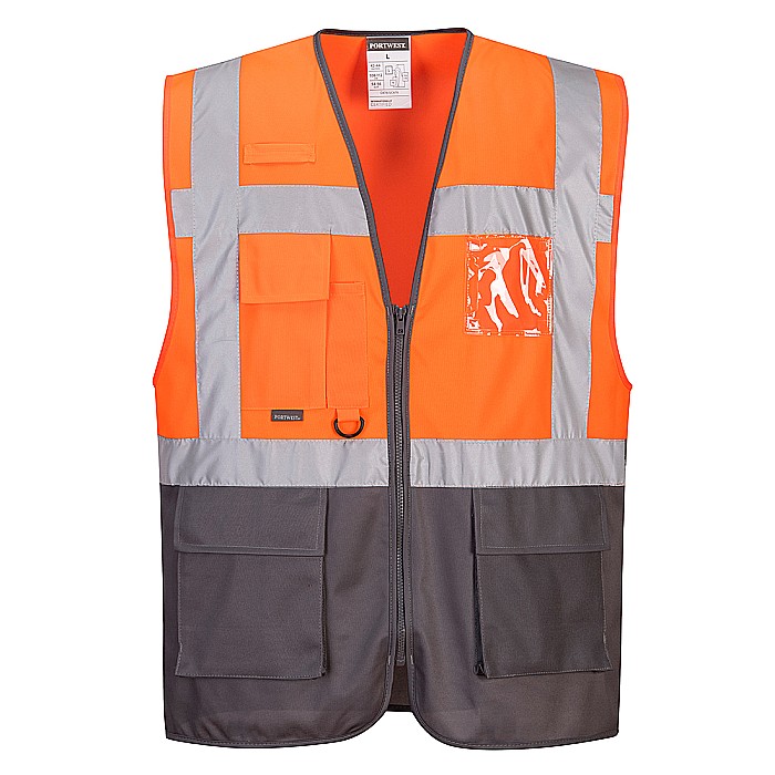Vesta Warsaw Hi-Vis Contrast Executive Vest , PORTWEST C476OGY [1]