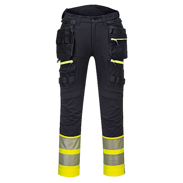 DX4 Pantaloni cu Buzunare Holster Detasabile Hi Vis Clasa 1, PORTWEST DX445YBR [1]