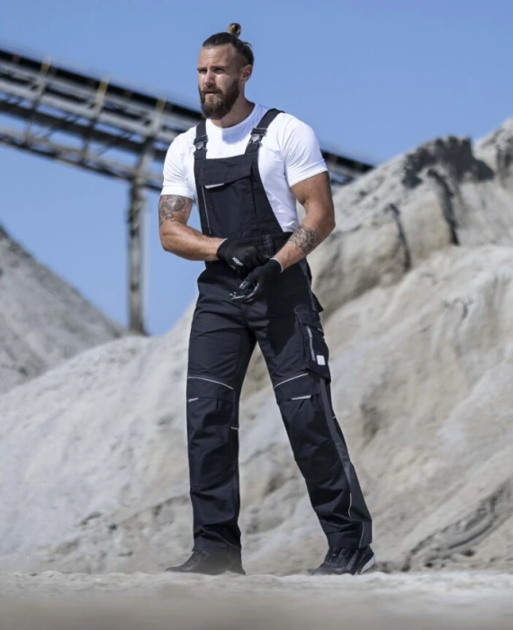 Pantaloni cu bretele ARDON-URBAN+ negri [2]