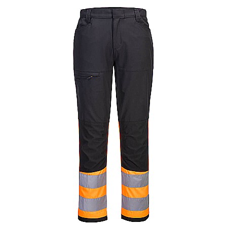 Pantaloni si salopete cu pieptar - WX2 Pantaloni de serviciu Hi-Vis Lightweight Contrast clasa 1, PORTWEST CD888OBR