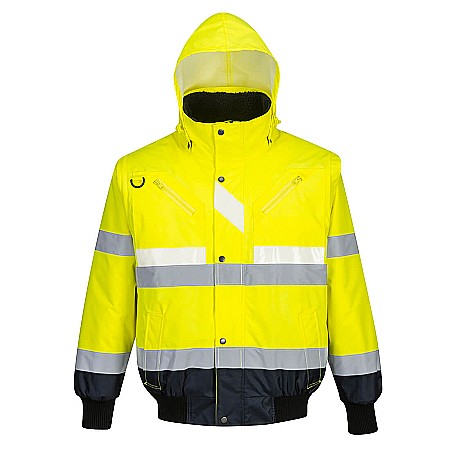 Protectie cap si inaltime - Jachetă Glowtex Hi-Vis 3-in-1 Contrast Bomber , PORTWEST G465YNR