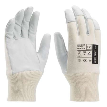 Reduceri - Manusi de protectie din piele de capra Mechanik gri 1121X