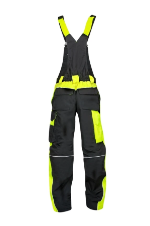 Pantaloni de lucru cu pieptar NEON - negru/galben [2]