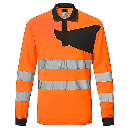 Tricou cu maneca lunga - PW2 Hi-Vis Tricou Polo L/S, PORTWEST PW220OBR