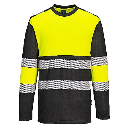Tricou cu maneca lunga - Tricou PW3 Hi Vis Clasa 1 , PORTWEST PW312YBR