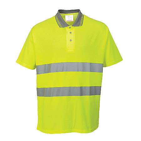 Tricouri polo - Tricou polo din bumbac Hi-Vis Comfort S/S , PORTWEST S171YER