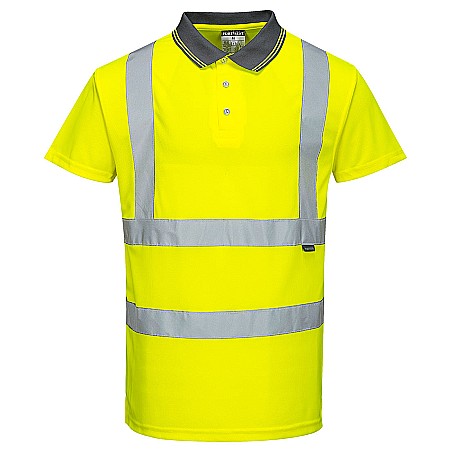 Tricouri polo - Tricou Polo Hi-Vis cu Maneci Scurte, PORTWEST S477YER