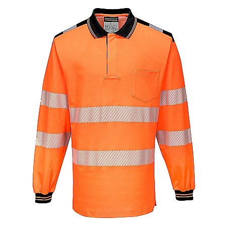 Tricouri reflectorizante - PW3 Hi-Vis Tricou Polo L/S, PORTWEST T184OBR