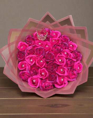 Toată colecția de buchete - Buchet cu 35 de trandafiri de sapun ciclam