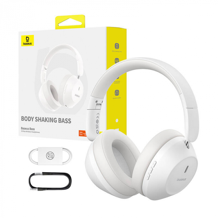 Casti fara fir Baseus Bass 30 Max (alb) [9]
