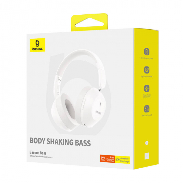 Casti fara fir Baseus Bass 30 Max (alb) [7]