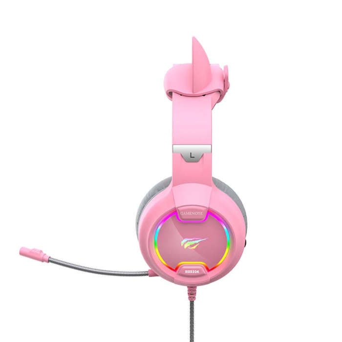 Casti pentru gaming Havit GAMENOTE H2233d RGB (roz) [5]
