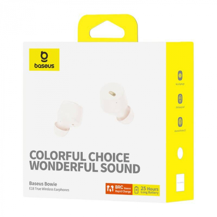 Earphones TWS Baseus Bowie E18 (white) [6]
