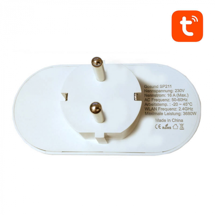 Priza inteligenta dubla WiFi Gosund SP211 3500W, Tuya [3]