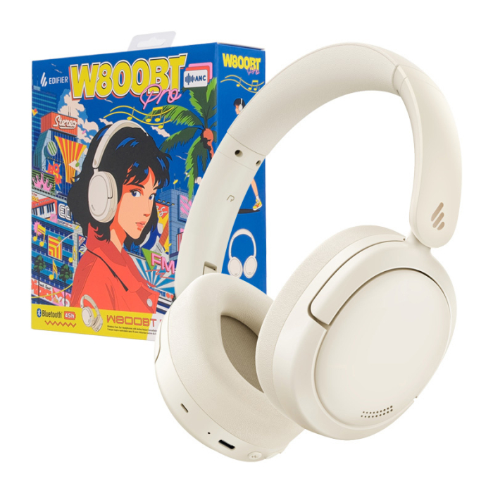 Wireless headphones Edifier W800BT Pro, ANC (Ivory) [2]