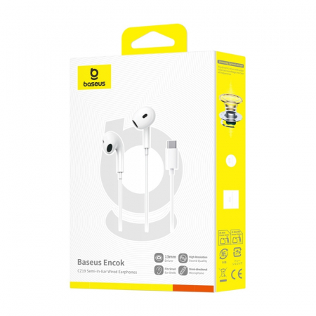 Baseus Encok CZ19 Casti In-Ear cu fir alb [5]