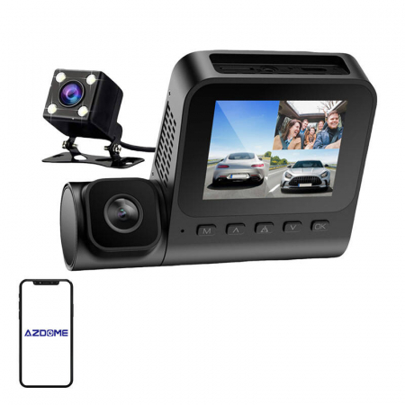 Accesorii Auto - Camera frontala 1080p, camera de interior 1080p si camera din spate VGA Azdome V600-3CH, senzor G
