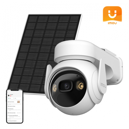 Supraveghere Video Acasa - Camera WiFi rotativa pentru exterior cu panou solar IMOU Cell PT kit lite (tip C)
