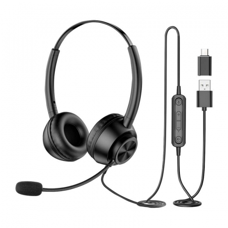Casti cu Fir HiFi - Casti cu fir cu microfon New Bee H368