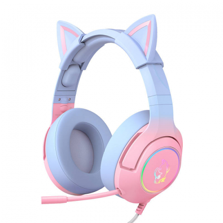 AUDIO & VIDEO - Casti de gaming ONIKUMA K9 roz si albastru