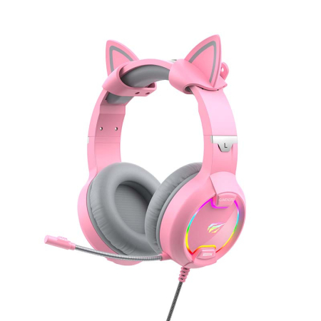 AUDIO & VIDEO - Casti pentru gaming Havit GAMENOTE H2233d RGB (roz)